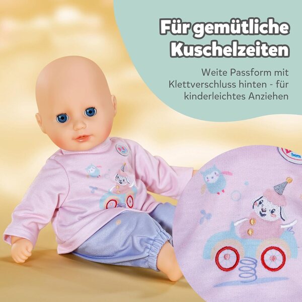 BABY born jogginganzug per puppe 36 cm con maglia rosa e pantaloni lila