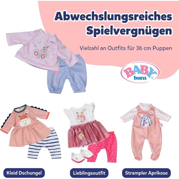 BABY born jogginganzug per puppe 36 cm con maglia rosa e pantaloni lila