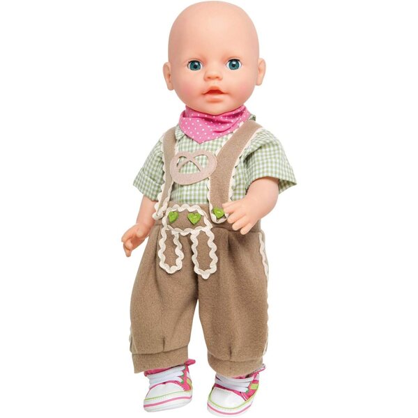Heless Trachten-Bekleidungsset für Puppen 35-45 cm mit Hemd, Hose und Schal