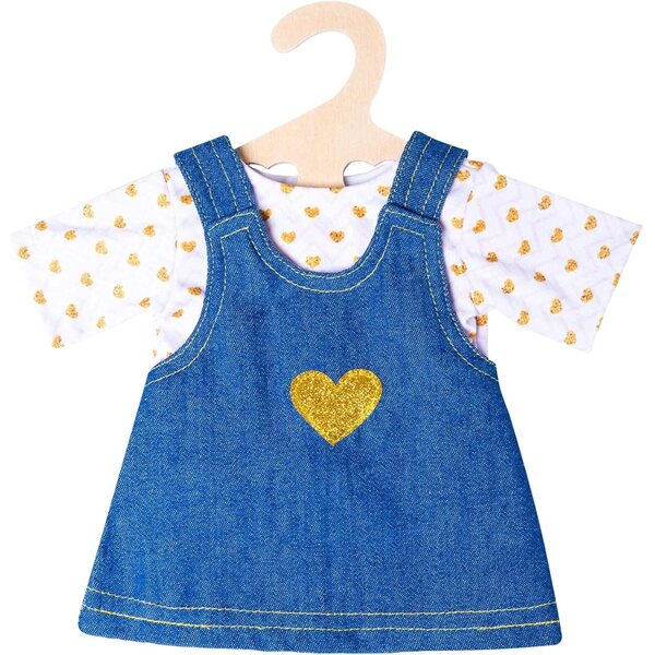 Heless Set Abbigliamento gioiellino per Bambole 28-35 cm con Vestito Jeans e T-Shirt