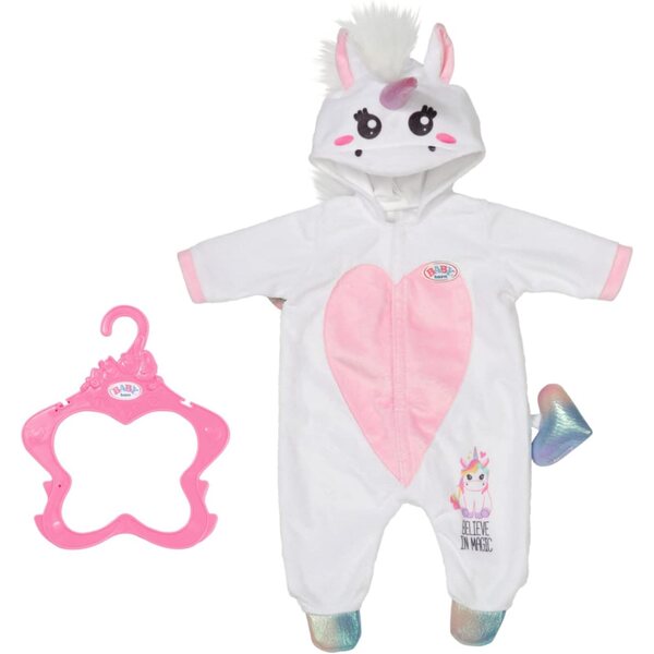 BABY Born tenero tutina unicorno con bambù 43 cm con ali e cappuccio rosa bianco
