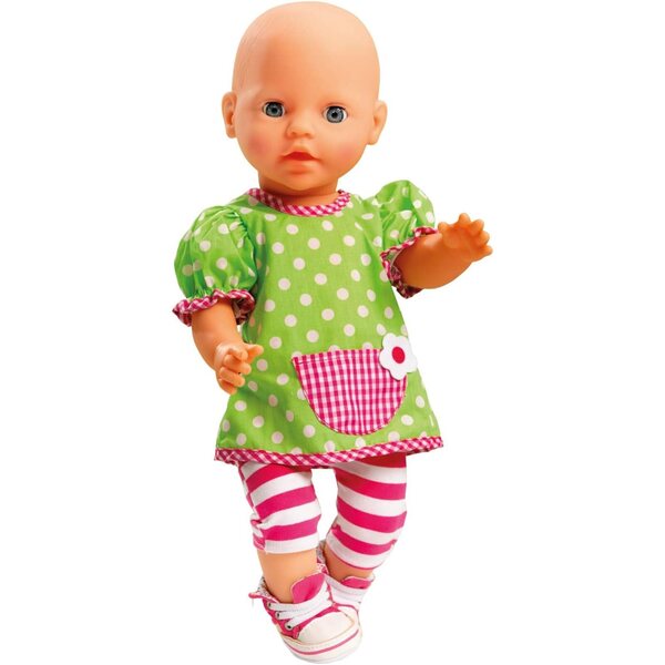 Heless Set Abbigliamento Puppa 28-35 cm con vestitino sospeso e Leggings Colorati