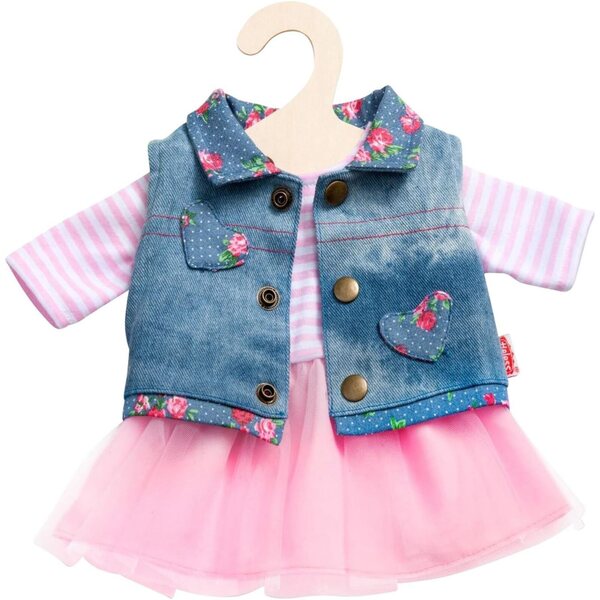 Heless Set bambola abito in tulle e gilet in denim 35-45 cm - Moda Bambina Elegante e Giocosa