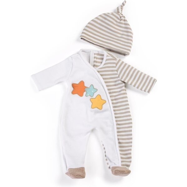 Miniland Pyjama beige per bambole 38-40 cm con morbida cuffia e velcro