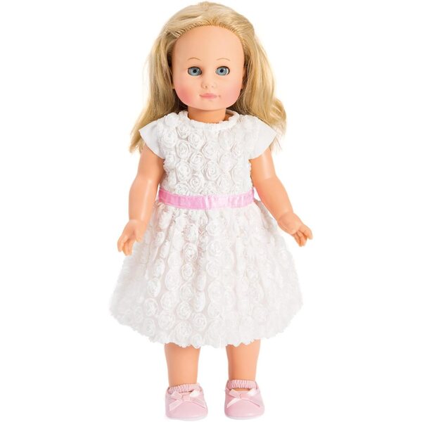Heless 2650 Vestito da Sogno Bianco per Bambole 35-45 cm con Rose e Cintura Rosa