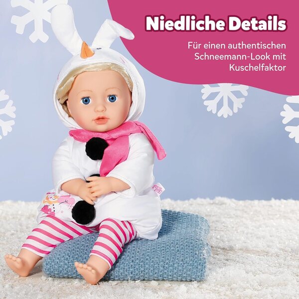 BABY Born Schneemann-Kostüm 43 cm – Overall, Leggings und Schal für Winterpuppe