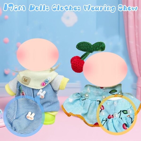 Xerteam 2 Kleidungssets für 17-cm-Puppen mit farbenfrohen und weichen Sommeraccessoires