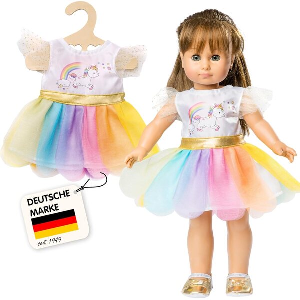 Heless 1850 Vestito per Bambole Einhorn Henri Tyll Arcobaleno 28-35 cm