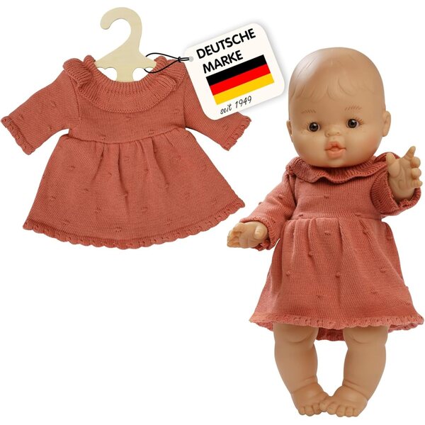 Heless Puppenkleid in Pfirsich aus 100 % Bio-Baumwolle für 35-45 cm große Puppen