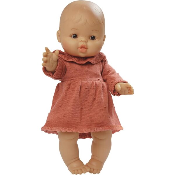 Heless Puppenkleid in Pfirsich aus 100 % Bio-Baumwolle für 35-45 cm große Puppen