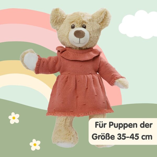 Heless Puppenkleid in Pfirsich aus 100 % Bio-Baumwolle für 35-45 cm große Puppen