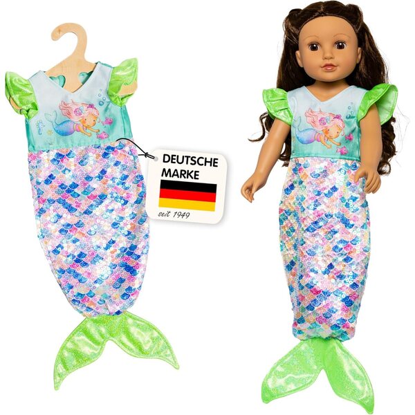 Heless Pupenkleid Meerjungfrau Yara con Paillettes per Bambole 35-45 cm