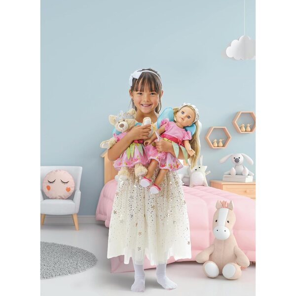 Heless Prinzessin Lillifee Vestito per Bambole 28-35 cm con Ali e Fiocco Rosa