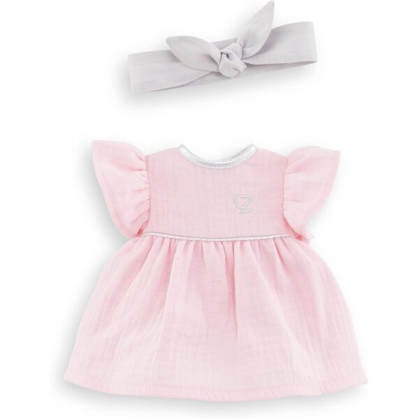 Corolle outfit rosa con cuore argento e fascia capelli per bambole 36 cm