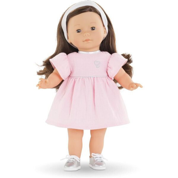 Corolle outfit rosa con cuore argento e fascia capelli per bambole 36 cm