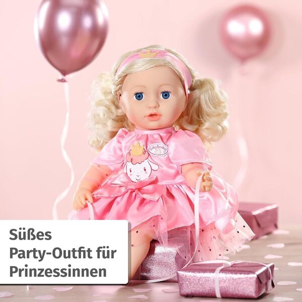Baby Annabell Vestito Compleanno 43 cm con Tulle e Cerchietto Regalo Elegante