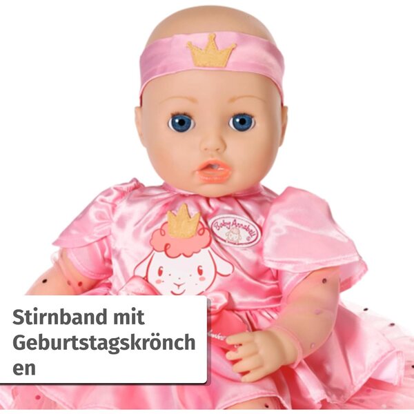 Baby Annabell Vestito Compleanno 43 cm con Tulle e Cerchietto Regalo Elegante