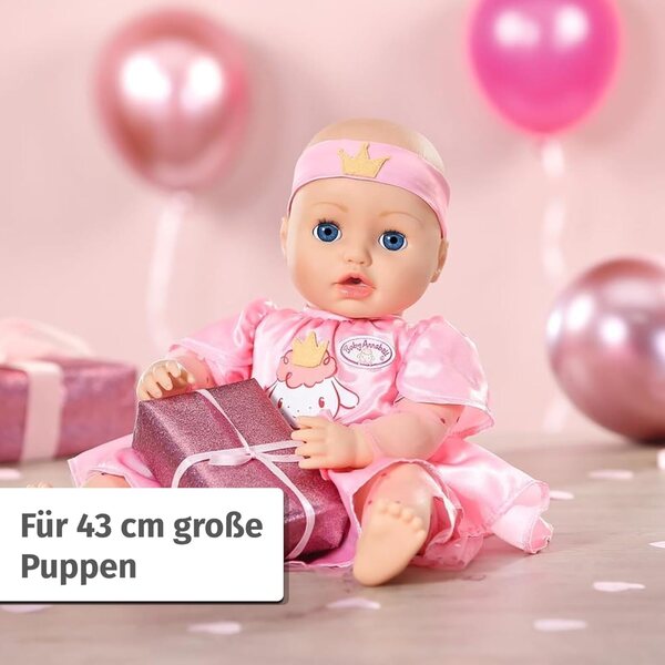 Baby Annabell Vestito Compleanno 43 cm con Tulle e Cerchietto Regalo Elegante