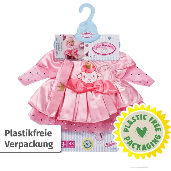Baby Annabell Vestito Compleanno 43 cm con Tulle e Cerchietto Regalo Elegante