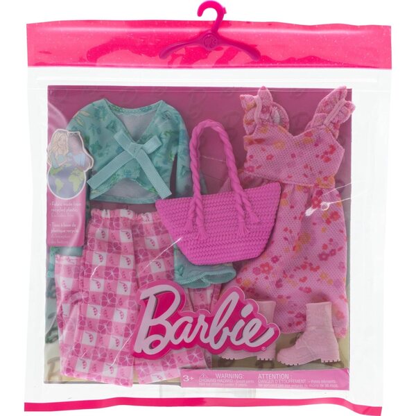 Barbie Set Abiti 2 Pezzi con Vestito Cottage Core e Gingham, 2 Accessori
