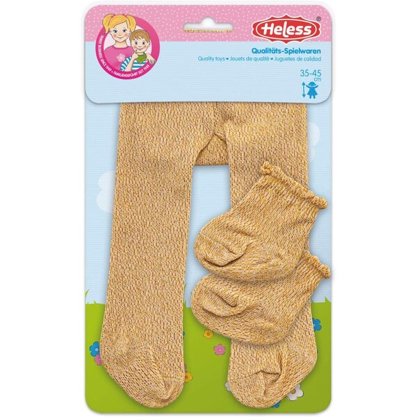 Collant Heless con calzini dorati per bambole 35-45 cm – accessorio elegante