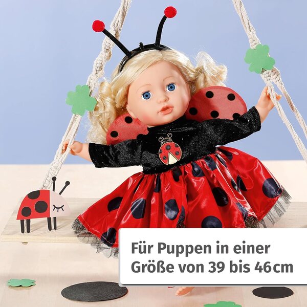 Costume coccinella per Bambole 39-46 cm Dolly Moda con Ali e Cerchietto