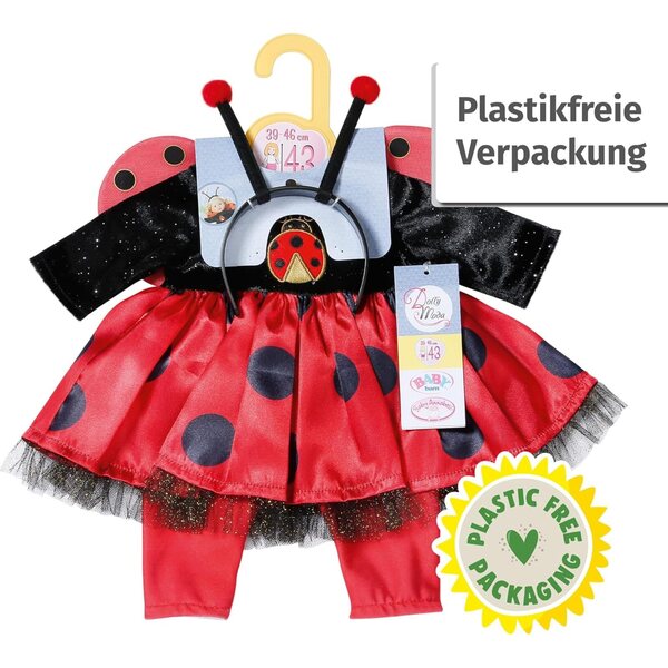 Costume coccinella per Bambole 39-46 cm Dolly Moda con Ali e Cerchietto