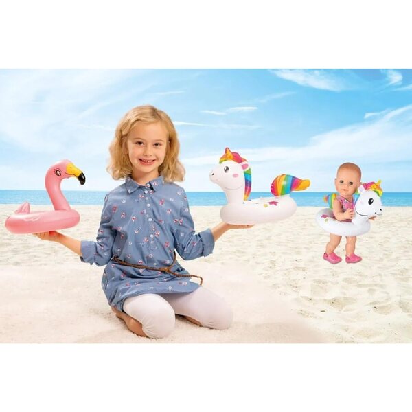 Schwimmring Flamingo Ella per Bambole 35-45 cm - Gioco d'Acqua Sicuro e Divertente