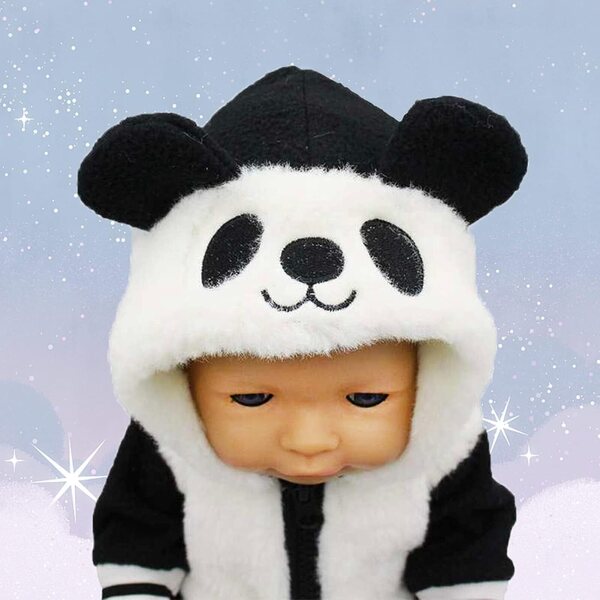 Bekleidungsset für 13-18-Zoll-Puppen mit Panda-Jacke, Hose und Socken