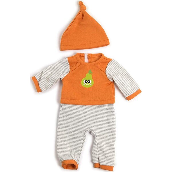 Miniland Abbigliamento per Bambole 40cm: Pigiama Arancione con Cappello per Tempo Freddo