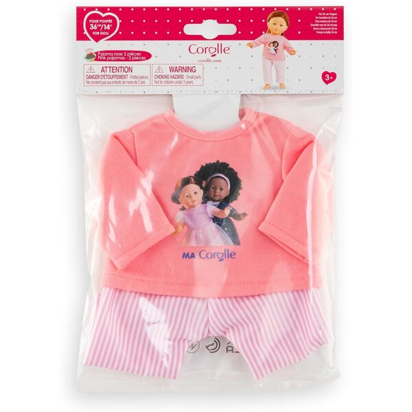 Ma Corolle Pigiama Rosa 2 Pezzi per Bambole 36 cm - Abbigliamento Morbido e Facile da Indossare