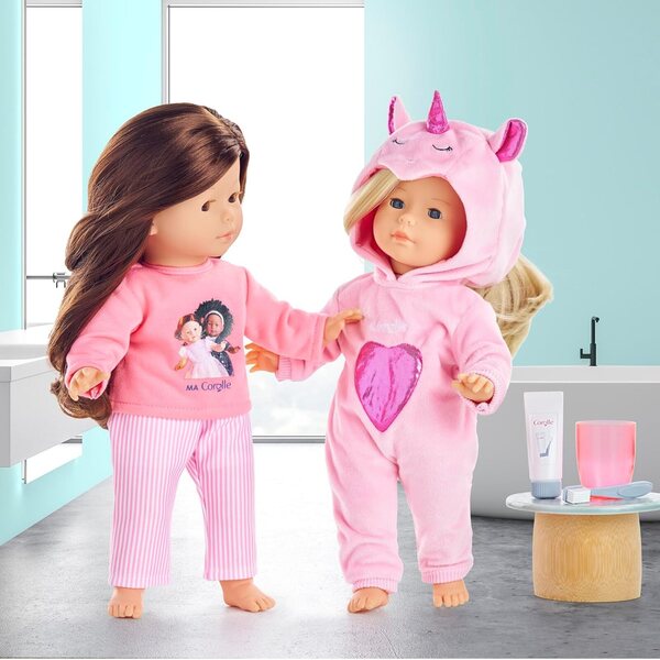 Ma Corolle Pigiama Rosa 2 Pezzi per Bambole 36 cm - Abbigliamento Morbido e Facile da Indossare
