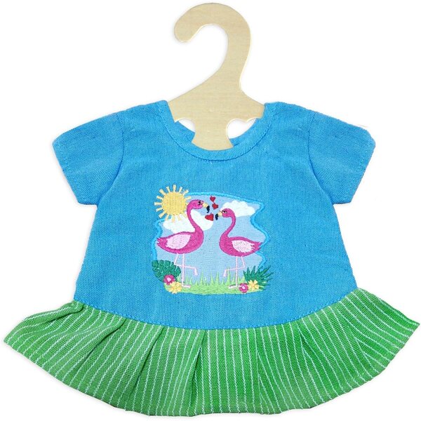 Fair Trade Flamingo Ella Kleid für Puppen 28-35 cm, 100 % natürliche Baumwolle