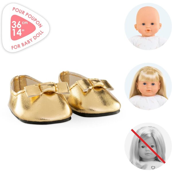 Corolle Ballerine Dorate per Bambole 36 cm, Accessorio Moda Per Bambini da 2 Anni