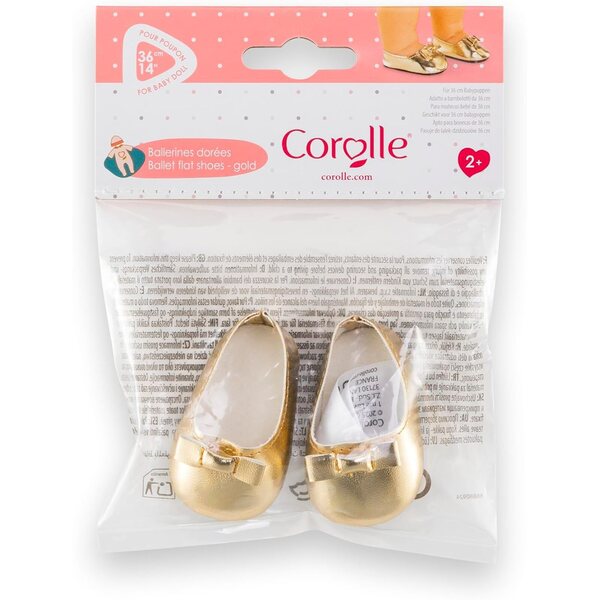 Corolle Ballerine Dorate per Bambole 36 cm, Accessorio Moda Per Bambini da 2 Anni
