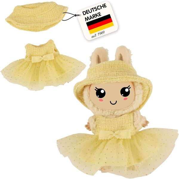 Heless Monster Styles 7513 Bouclé Vestito Giallo con Cappello per Monster 15 cm Kawaii