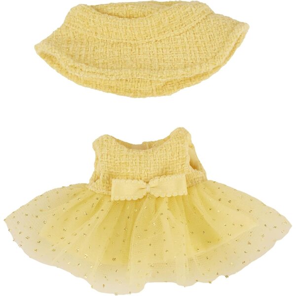 Heless Monster Styles 7513 Bouclé gelbes Kleid mit Hut für Monster 15 cm Kawaii