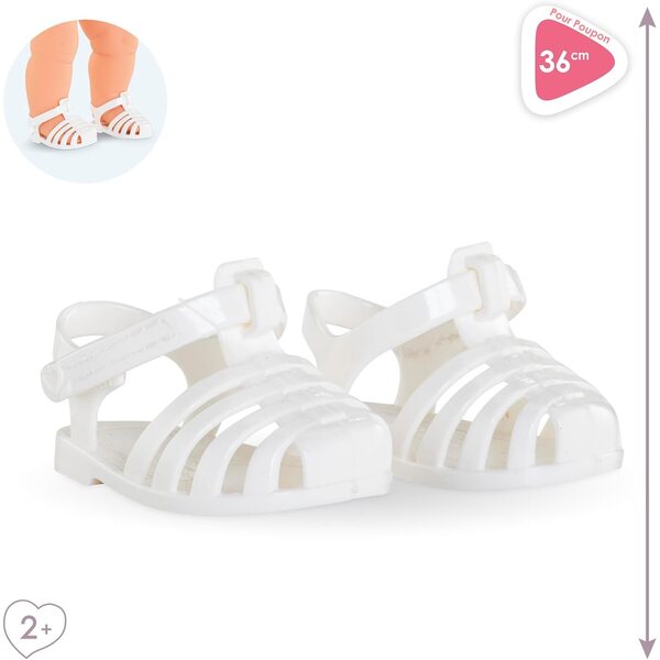 Sandali bianchi Corolle per bambole 36 cm, accessorio ideale per bambini da 2 anni