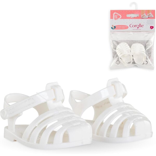 Sandali bianchi Corolle per bambole 36 cm, accessorio ideale per bambini da 2 anni