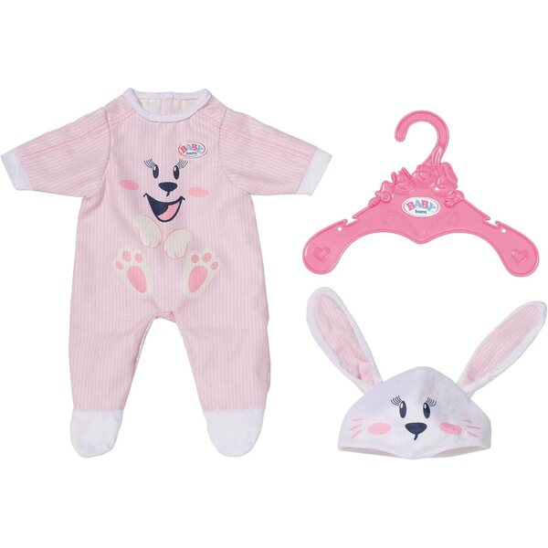 BABY born coniglietto Kuschelanzug per bambole 43 cm con Cappellino e Gruccia Rosa