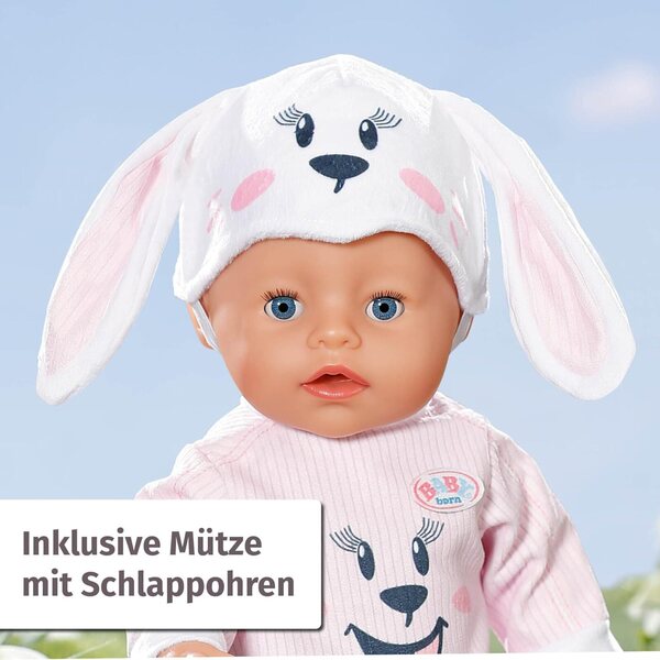 BABY born coniglietto Kuschelanzug per bambole 43 cm con Cappellino e Gruccia Rosa