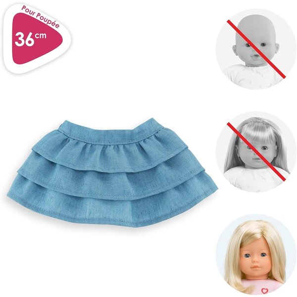 Gonna in jeans Corolle per bambole 36 cm, adatta dai 4 anni in su