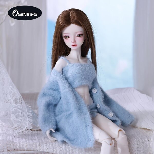 Kleidungsset für 1/3 BJD-Puppen – blauer Pullover, Weste und Hose