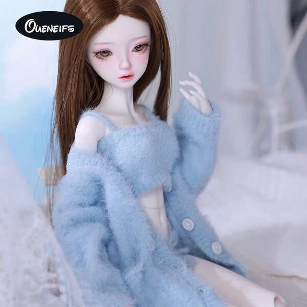 Kleidungsset für 1/3 BJD-Puppen – blauer Pullover, Weste und Hose