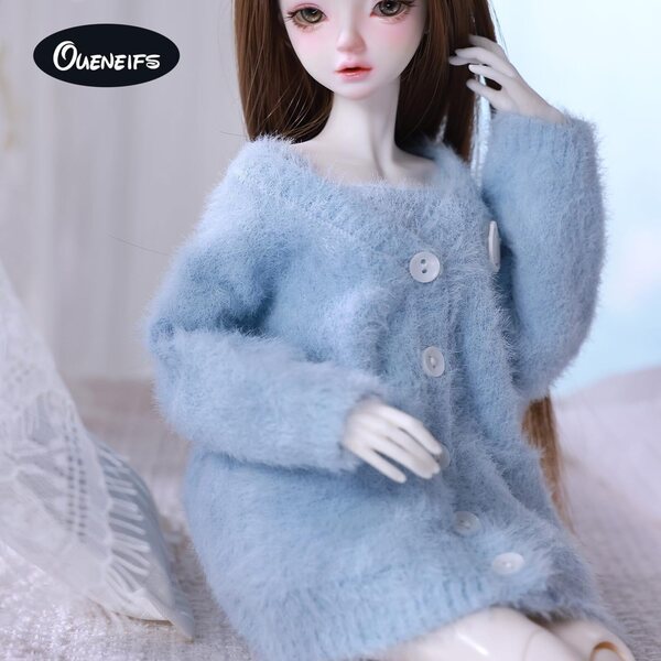 Kleidungsset für 1/3 BJD-Puppen – blauer Pullover, Weste und Hose