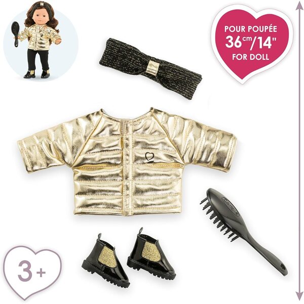 Couture Outfit Set 5-teilig schwarz-gold für MaCorolle 36 cm Puppen, ab 3 Jahren