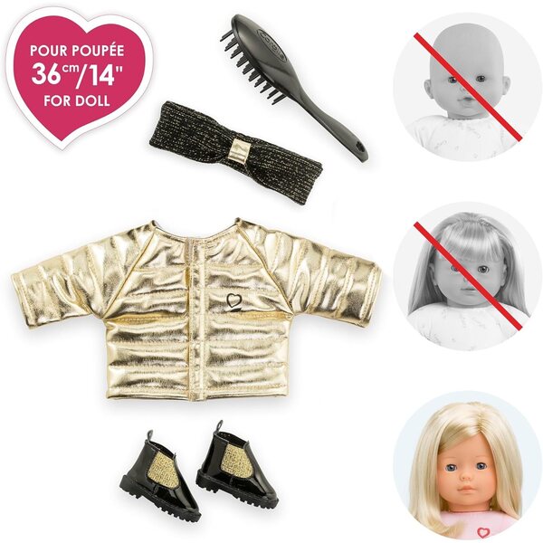 Couture Outfit Set 5-teilig schwarz-gold für MaCorolle 36 cm Puppen, ab 3 Jahren