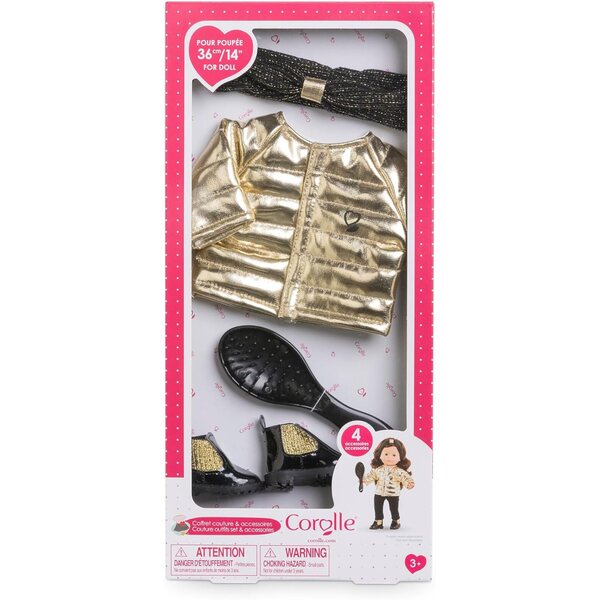 Couture Outfit Set 5-teilig schwarz-gold für MaCorolle 36 cm Puppen, ab 3 Jahren