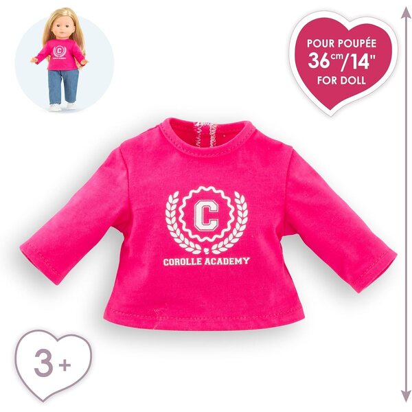 T-Shirt Fucsia per Bambole ma Corolle 36 cm, Vestiti Morbidi e Facili da Indossare
