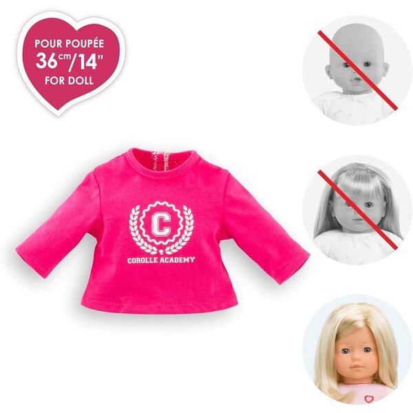 T-Shirt Fucsia per Bambole ma Corolle 36 cm, Vestiti Morbidi e Facili da Indossare